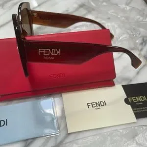 Fendi | Accessories | Fendi Roma Mirrored Brown Logo  display picture 1
